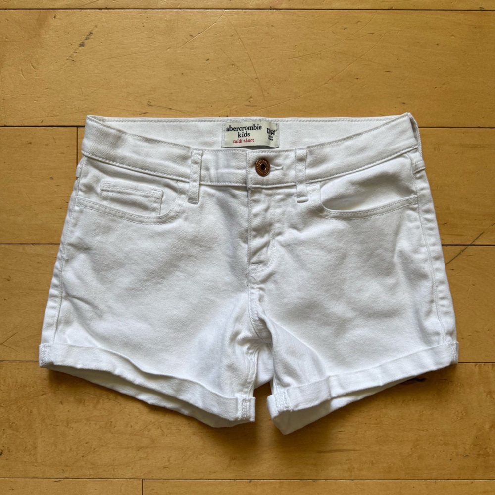 ABERCROMBIE KIDS Girls Midi Shorts, Sz 13/14, denim, jean, spring, summer, retro